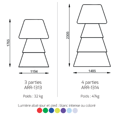 Fiche technique Helio 1 plan 2d et couleurs